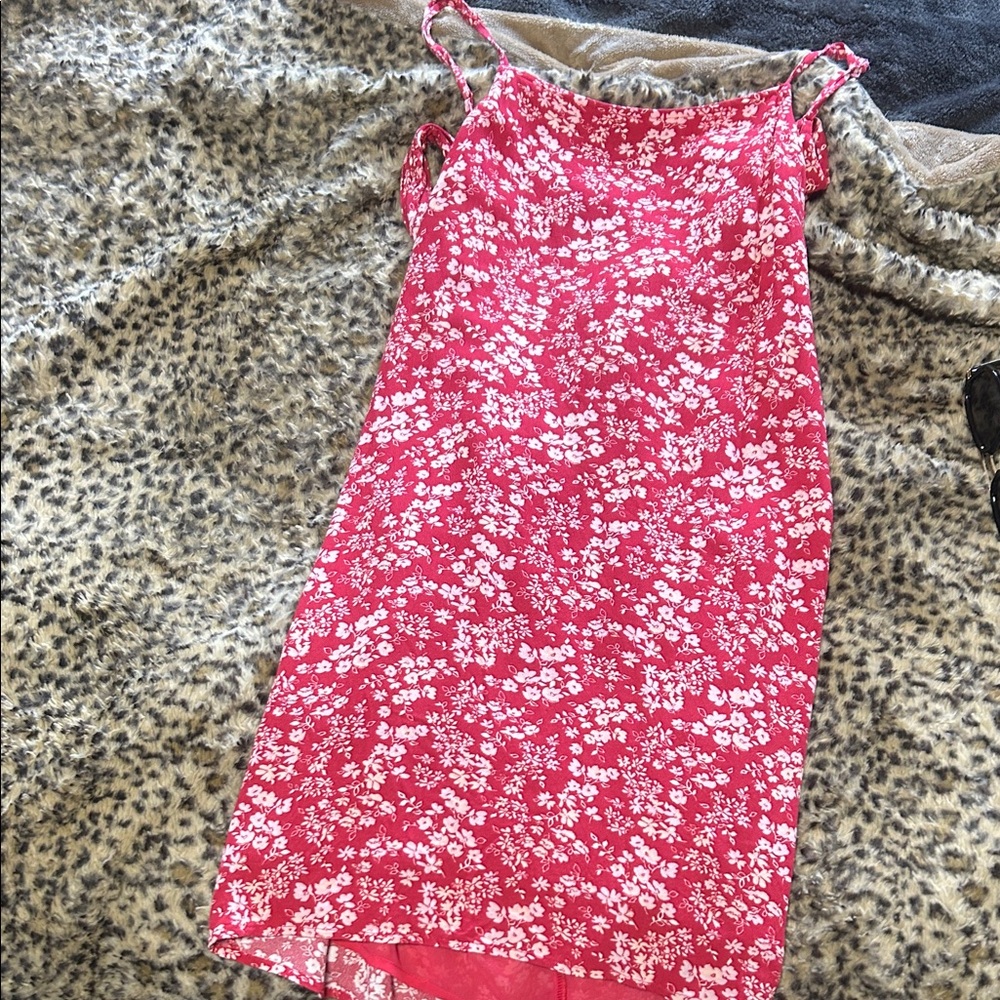 Floral Red Dress